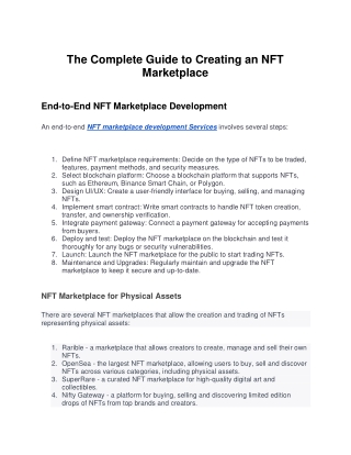 The Complete Guide to Creating an NFT Marketplace