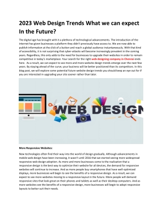 2023 Web Design Trends What we can expect In the Future