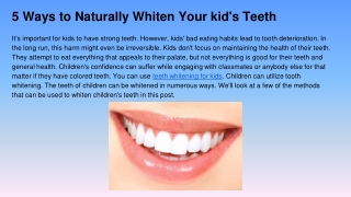 5 Ways to Naturally Whiten Your kid's Teeth