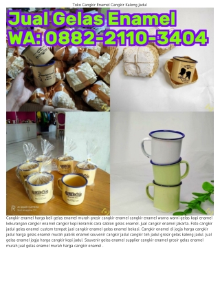 ౦882-2II౦-ᣮᏎ౦Ꮞ (WA) Gelas Enamel Jadul Sablon Cangkir Enamel