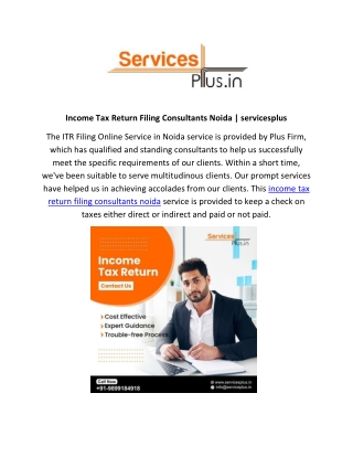 Income Tax Return Filing Consultants Noida | servicesplus