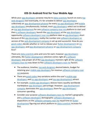 IOS Or Android First for Your Mobile App