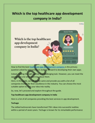 Which is the top healthcare app development company in India