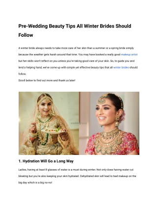 Pre-Wedding Beauty Tips All Winter Brides Should Follow