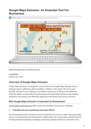 1Google Maps Extractor An Essential Tool For Businesses