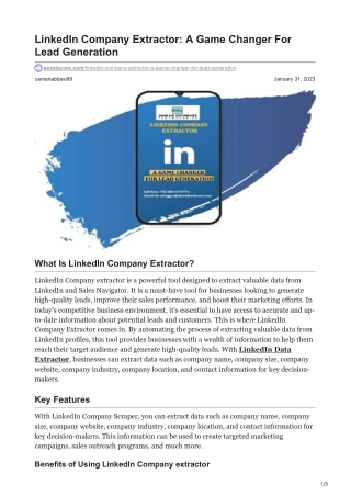LinkedIn Company Extractor A Game Changer For Lead Generation