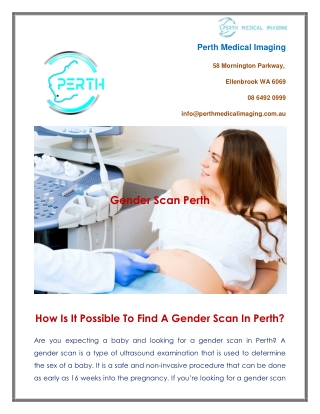 How Is It Possible To Find A Gender Scan In Perth