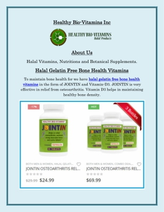 Gelatin Free Halal Bone Health Vitamins