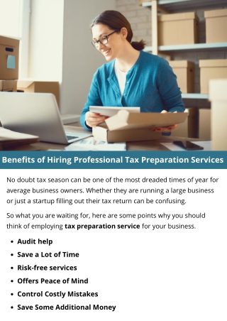 Benefits of Hiring Professional Tax Preparation Services