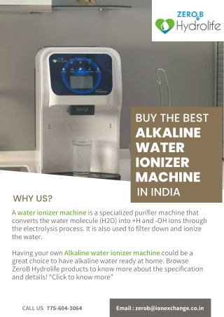 Buy The Best Alkaline Water Ionizer Machine In India