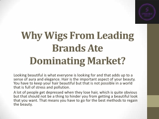 Why Wigs From Leading Brands Ate Dominating Market?