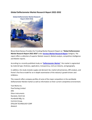 Global Deflectometer Market Research Report 2022-2032
