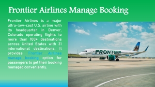Frontier Airlines Manage Booking