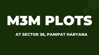 M3M Plots Sector 36 At Panipat - Brochure