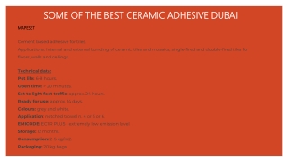 SOME OF THE BEST CERAMIC ADHESIVE DUBAI