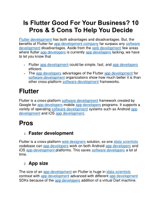 Is Flutter Good For Your Business 10 Pros & 5 Cons To Help You Decide