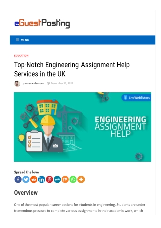High-Quality Engineering Assignment Help Services at Suitable Cost