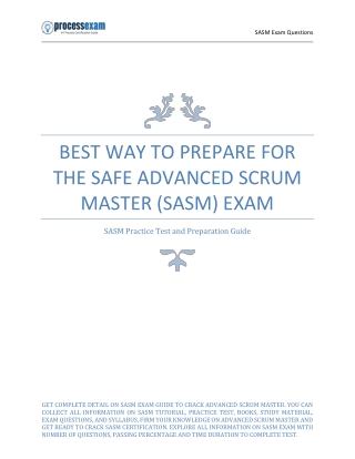 Best Way to Prepare for the SAFe Advanced Scrum Master (SASM) Exam