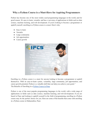 Python Course in  Pune