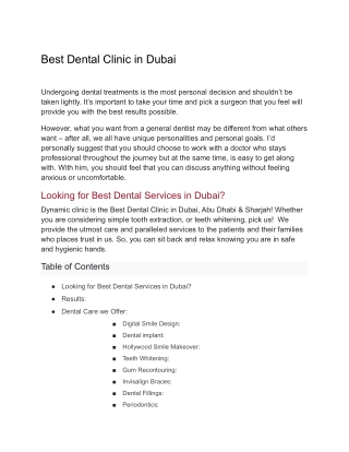 Best Dental Clinic in Dubai