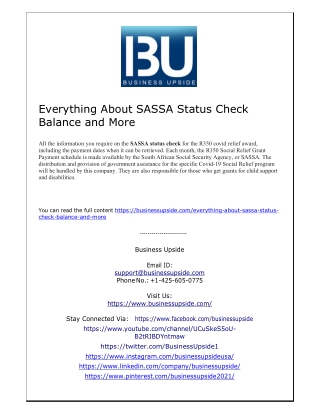 Everything About SASSA Status Check Balance and More