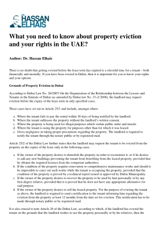 What you need to know about property eviction and your rights in the UAE