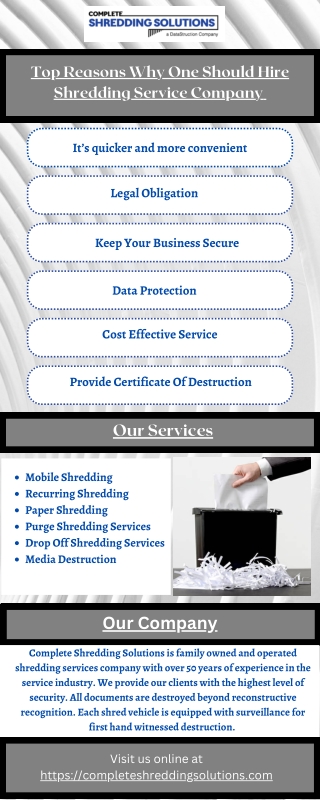 Top Reasons Why One Should Hire Shredding Service Company