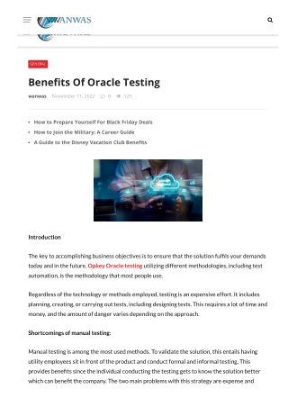 Benefits Of Oracle Testing