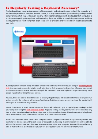 Is Regularly Testing a Keyboard Necessary