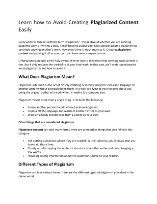 What Is Plagiarized Content? Types and Tips to Eliminate It