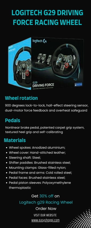 Buy Logitech G29 Driving Force Racing Wheel With 30% Discount