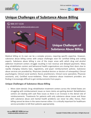 Unique Challenges of Substance Abuse Billing