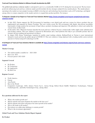 Track and Trace Solutions Market
