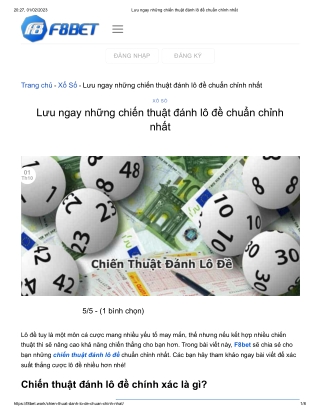Lưu ngay những chiến thuật đánh lô đề chuẩn chỉnh nhất