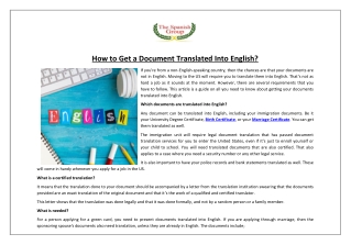 How to Get a Document Translated Into English?
