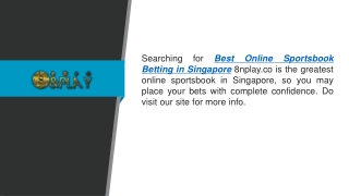 Best Online Sportsbook Betting in Singapore  8nplay.co