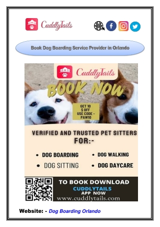 Book Dog Boarding Service Provider in Orlando