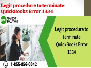 Legit procedure to terminate QuickBooks Error 1334