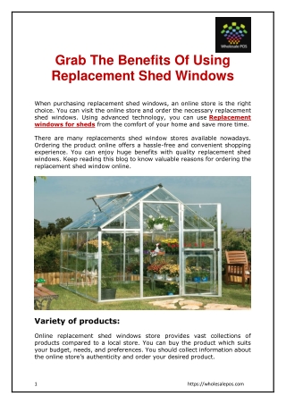 Grab The Benefits Of Using Replacement Shed Windows