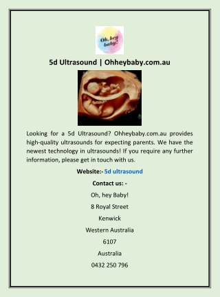 5d Ultrasound | Ohheybaby.com.au