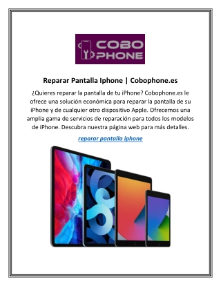 Reparar Pantalla Iphone  Cobophone.es