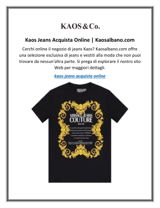 Kaos Jeans Acquista Online  Kaosalbano.com