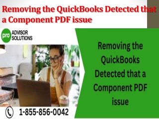 Removing the QuickBooks Detected that a Component PDF issue