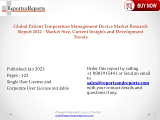 Patient Temperature Management Device Market 2023 Growth and Demand