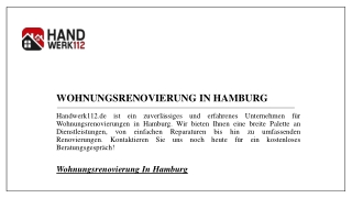 Wohnungsrenovierung in Hamburg | Handwerk112.de