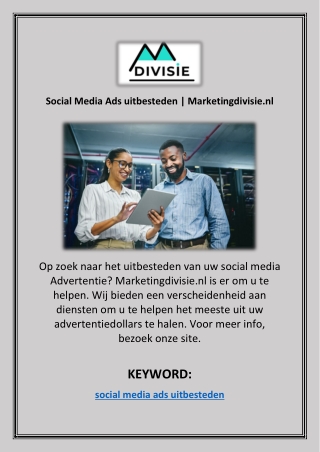 Social Media Ads uitbesteden | Marketingdivisie.nl