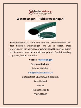 Waterslangen | Rubberwebshop.nl