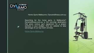 Home Gyms Melbourne Dynamofitness.com.au