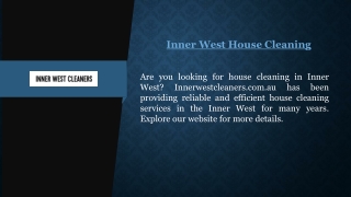 Inner West House Cleaning  Innerwestcleaners.com.au