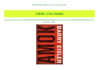 DOWNLOAD  AMOK A Dox Thriller (Ebook pdf)